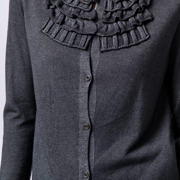 Prada Grey Ruffle Neck Cardigan - Picture 4 of 16